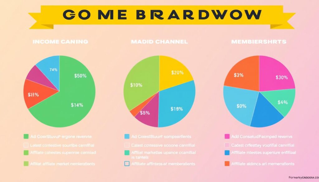 Chart showing income breakdown for successful YouTube channels Chart showing income breakdown for successful YouTube channels
