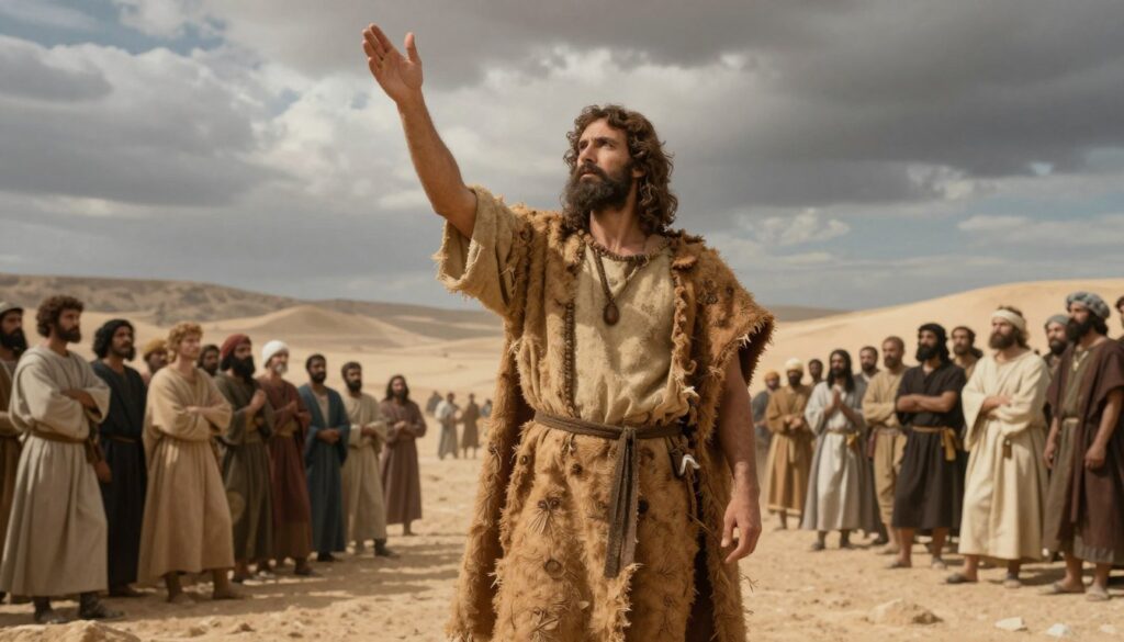 John the Baptist preaching in the wilderness