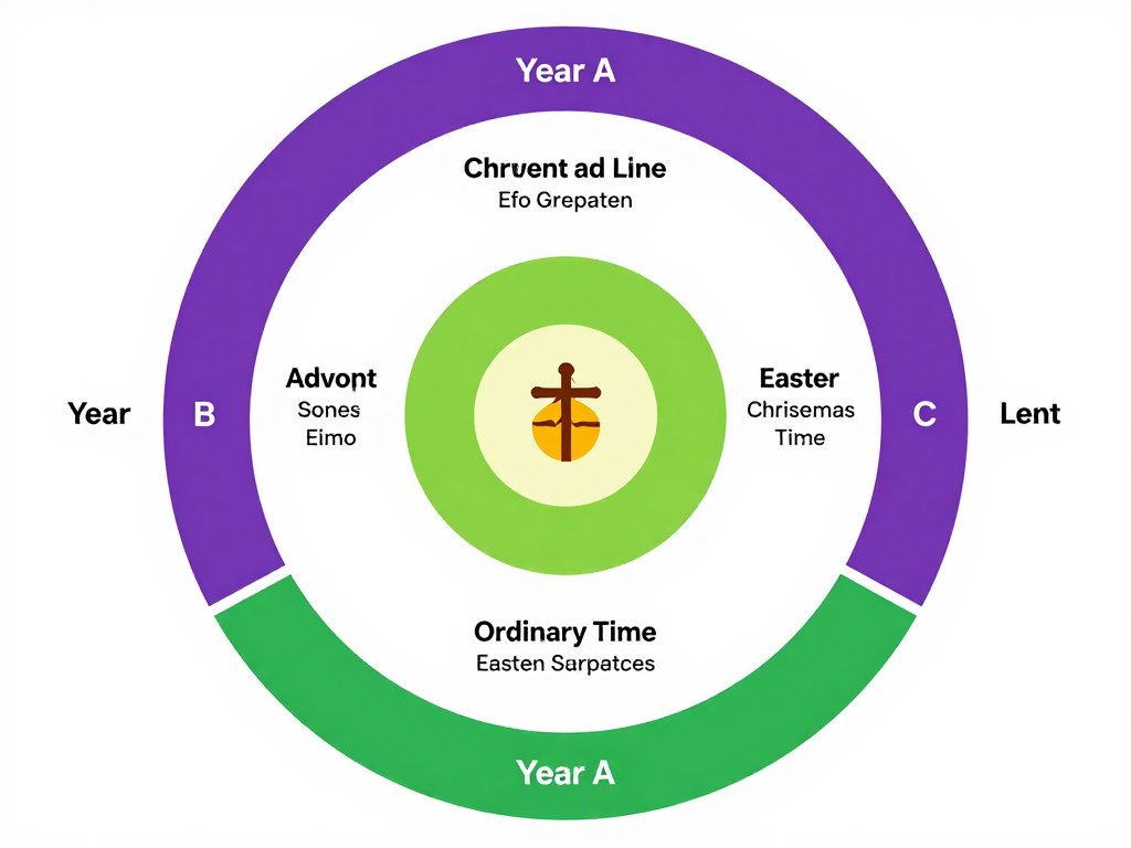 Liturgical calendar wheel showing the three-year cycle