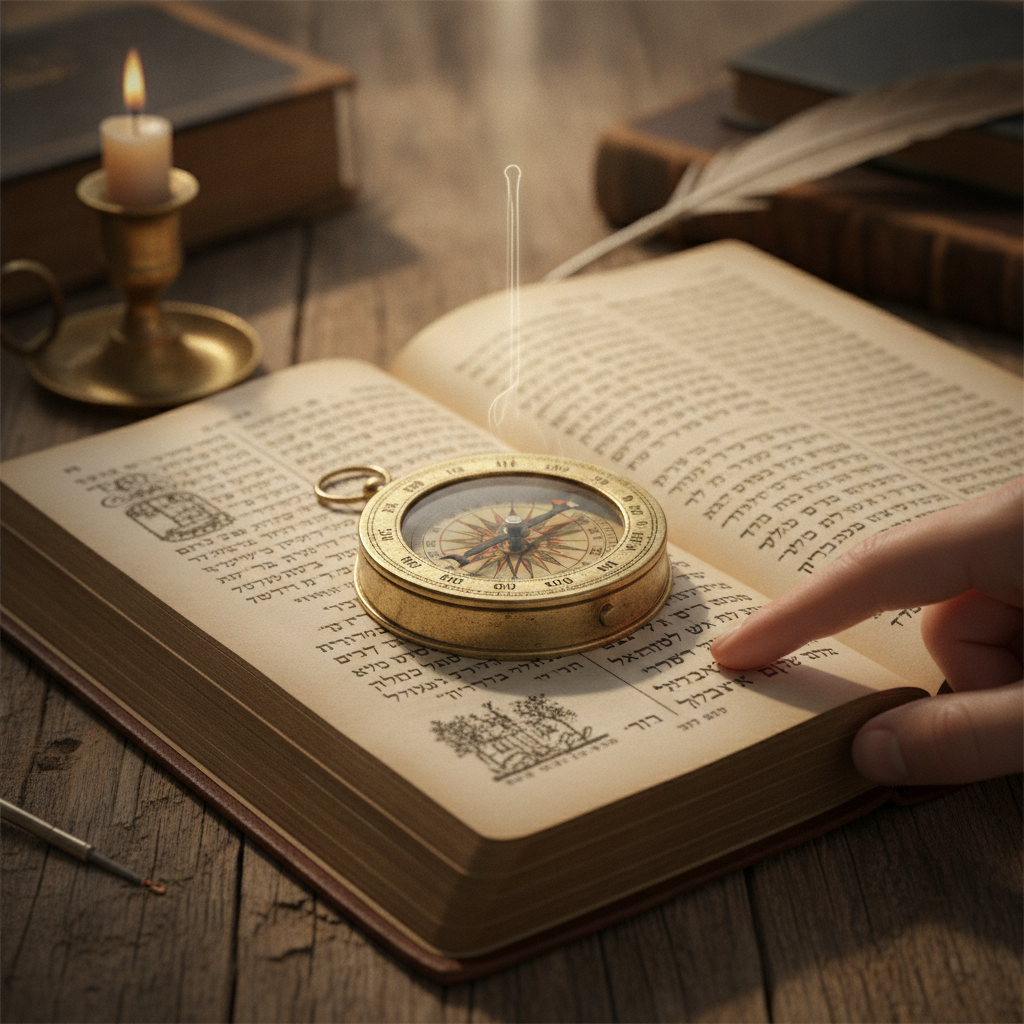 Compass on Bible representing spiritual navigation and discernment