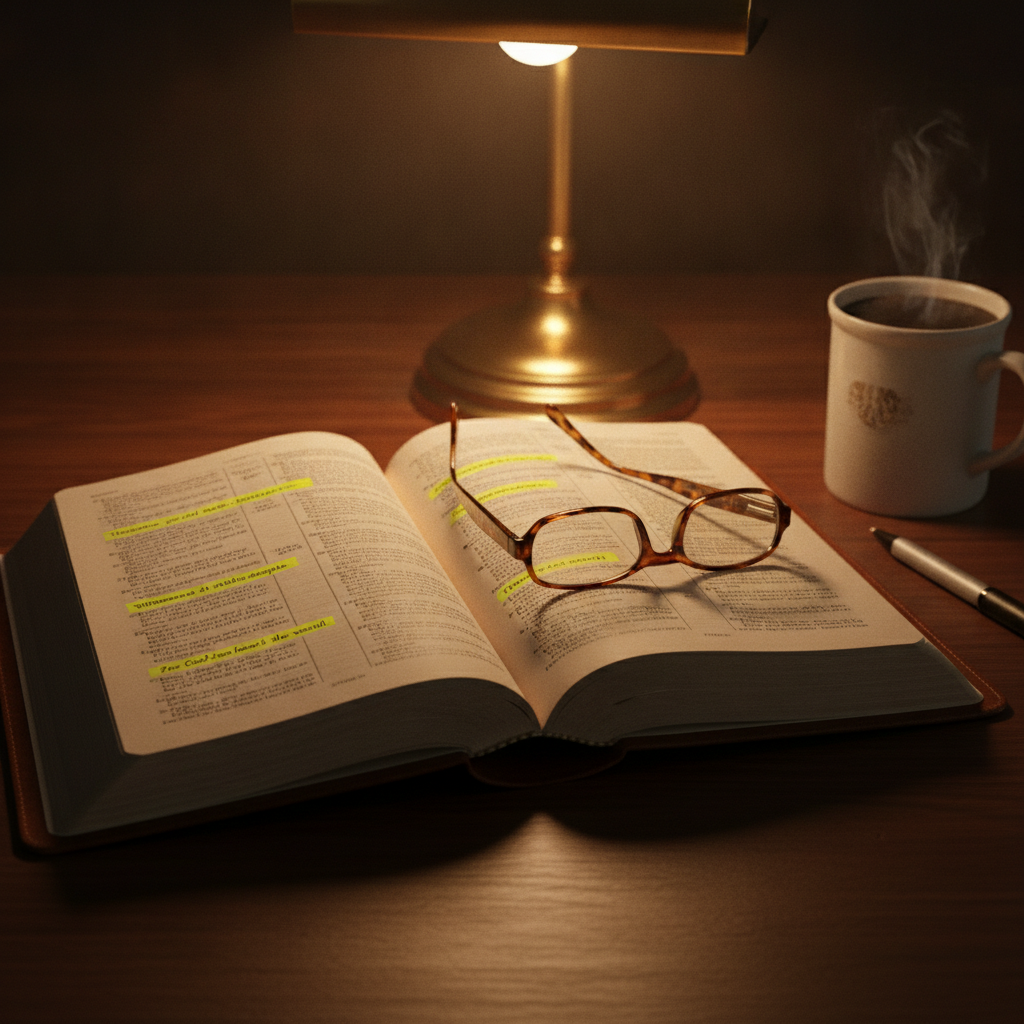 Open Bible with highlighted evangelization verses